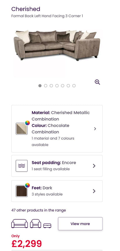 DFS Cherished Corner Sofa In Chocolate LHF