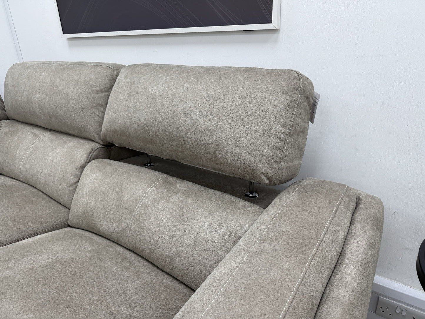 DFS San Mateo Power Recliner Corner Sofa In Arizona Stone Fabric