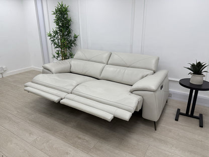 DFS Caldo 3 Seater Power Recliner Sofa In Fossil Leather