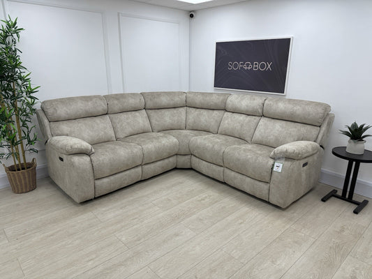 Furniture Village Moreno Power Recliner Corner Sofa In Cream Fabric