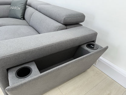 DFS Wander Power Recliner Corner Sofa In Charcoal Grey