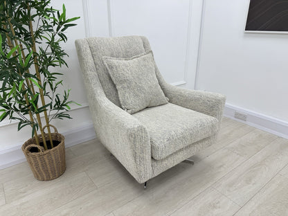 Sofology Bartello Fabric Accent Swivel Chair in Chunky Boucle Fabric