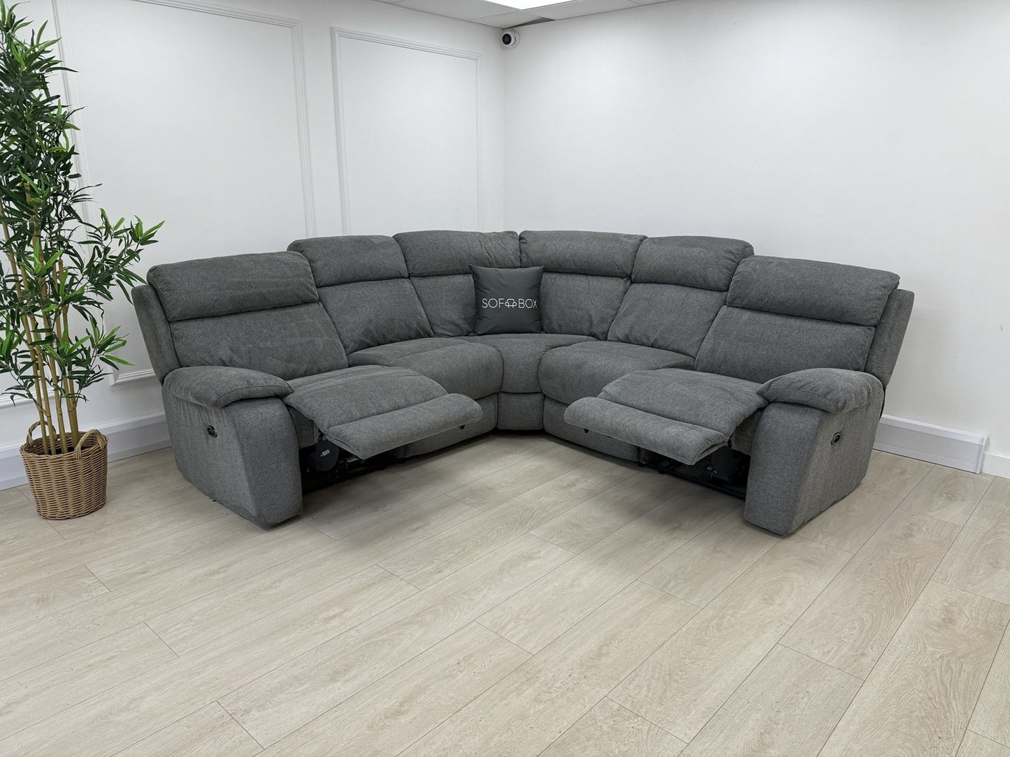 Furniture Village Moreno Power Recliner Corner Sofa In Charcoal Grey