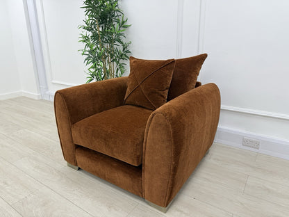 Sofology Hourglass Fabric Chair in Rust/Stone Mix