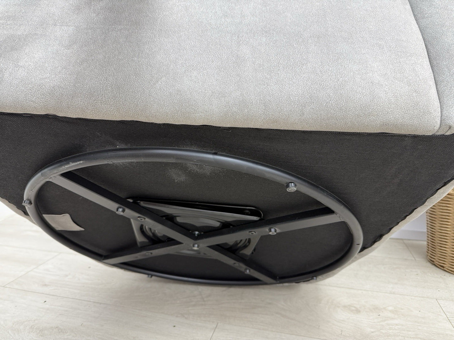 Sofology Marvella Swivel Accent Chair In Flecked Fabric Stone