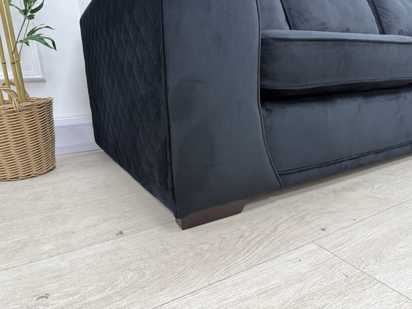 DFS Orka Velvet Corner Sofa In Black