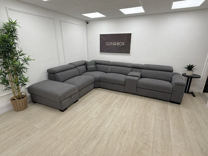 DFS Hike / Wander Storeaway Power Recliner Corner Sofa In Grey