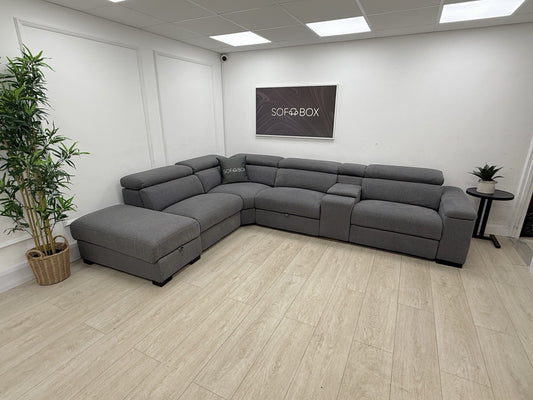 DFS Hike / Wander Storeaway Power Recliner Corner Sofa In Grey