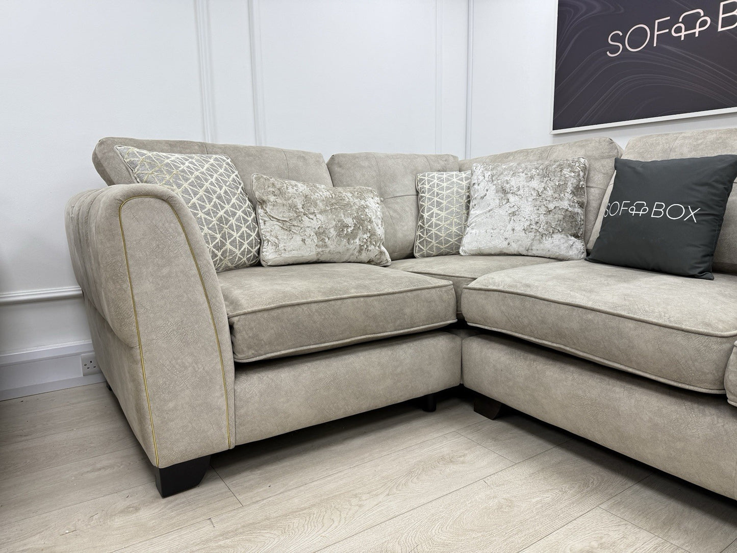 Furniture Village Mariah Corner Sofa & Armchair Set In Cream