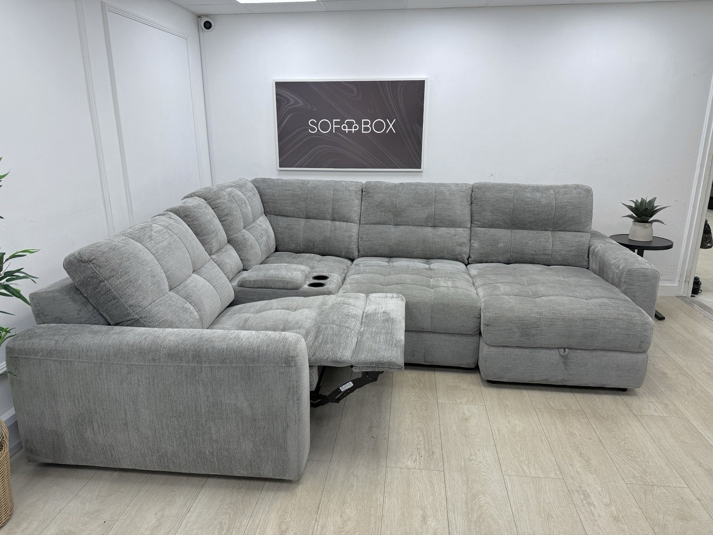 DFS Steller Corner Sofa In Mist Grey