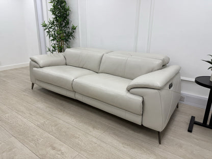 DFS Caldo 3 Seater Power Recliner Sofa In Fossil Leather