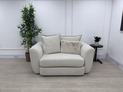 DFS Alani Cuddle Chair Loveseat Sofa In Cream Fabric