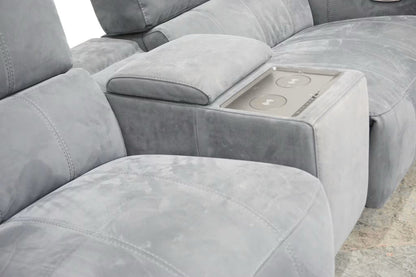 Furniture Village Homestage Fabric 3 Seater Power Recliner Sofa,Media/Headrests