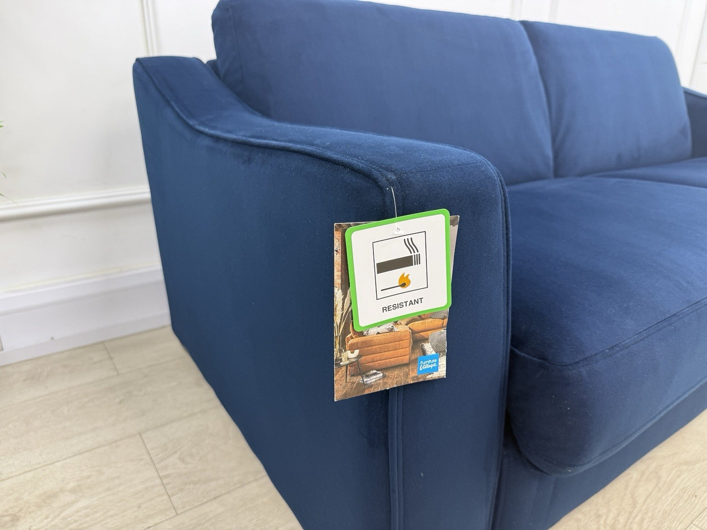 Furniture Village Optimus 3 Seater Sofa Bed In Blue Velvet Memory Foam Mattress
