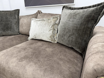 DFS Devine Left Hand Facing Corner Sofa In Chocolate Combination