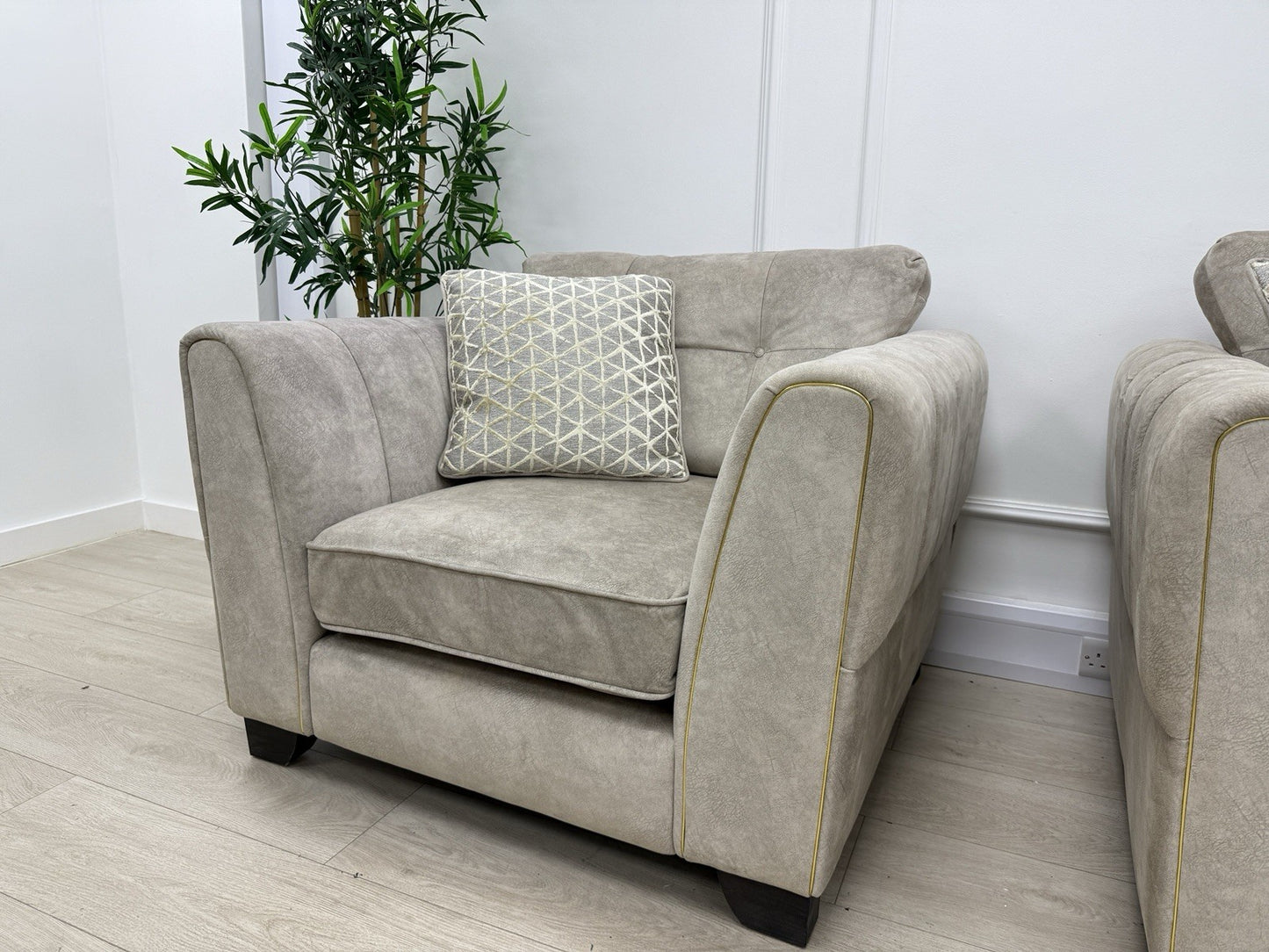 Furniture Village Mariah Corner Sofa & Armchair Set In Cream