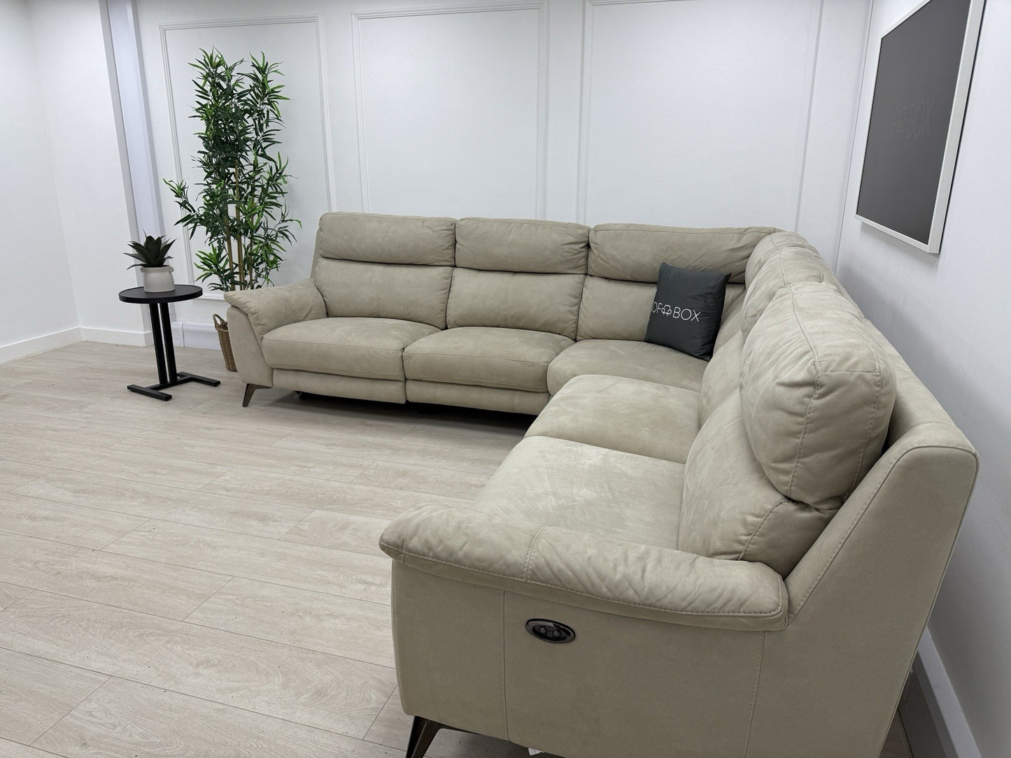 Furniture Village Contempo Corner Sofa In Beige