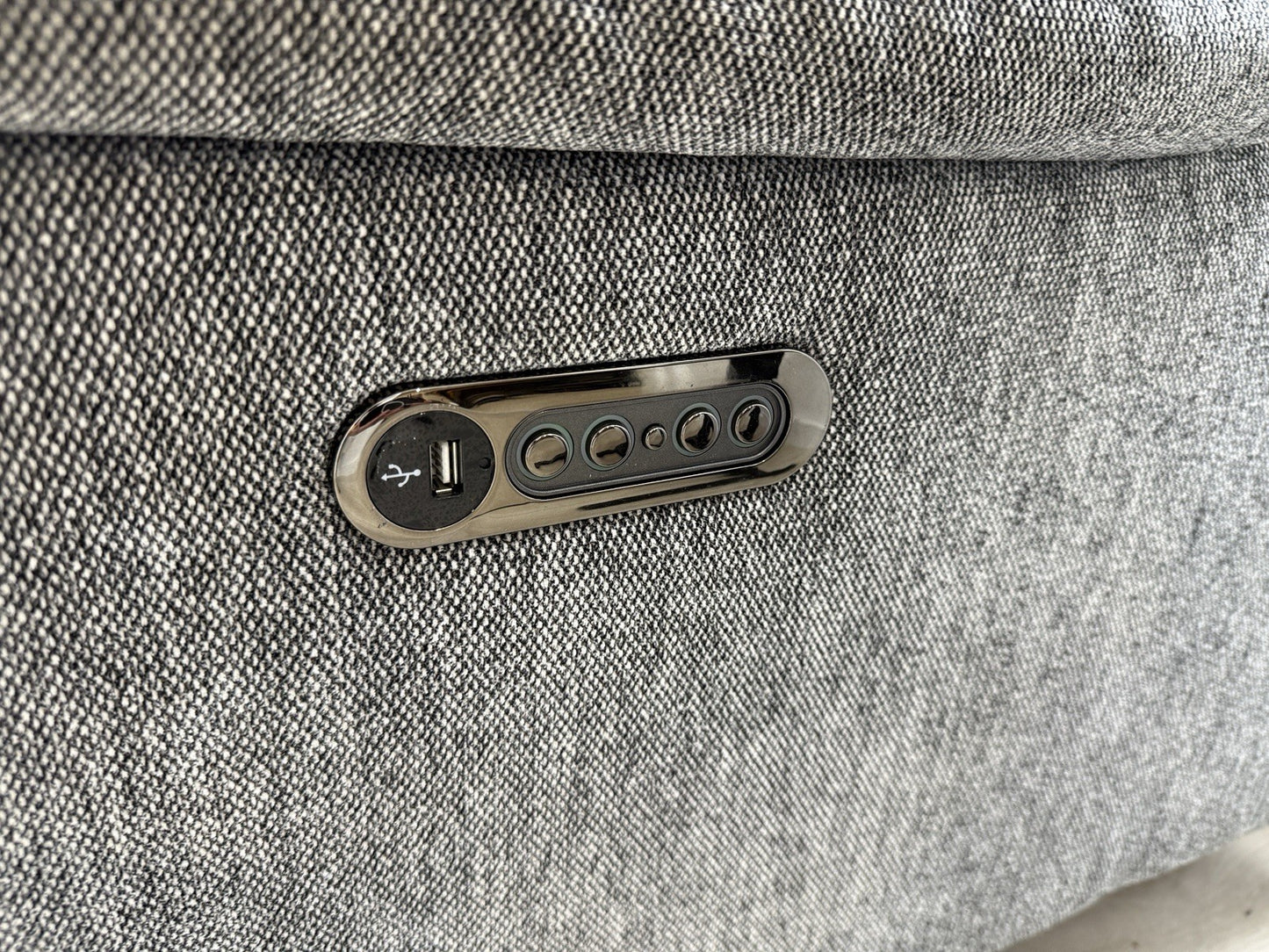 DFS Soren Power Recliner Corner Sofa & Footstool In Charcoal