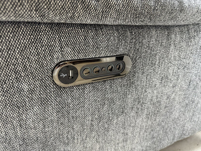 DFS Soren Power Recliner Corner Sofa & Footstool In Charcoal