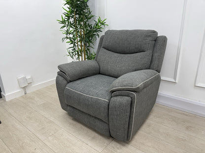 DFS Trek Power Recliner Chair In Charcoal Fabric