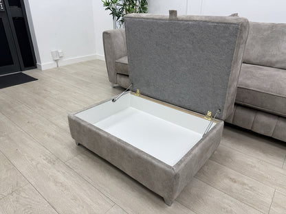 DFS Cherished 4 Seater Grande Sofa & Footstool In Oatmeal