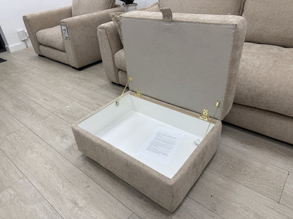 DFS Somerford 3 Seater Sofa, Armchair & Footstool In Mink Fabric