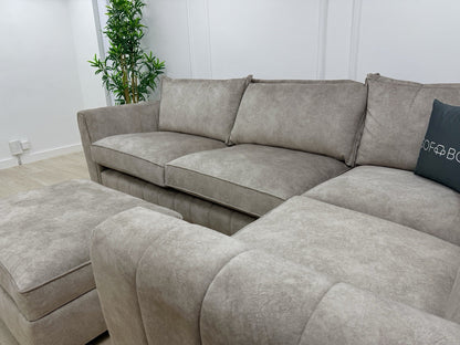 DFS Cherished Corner Sofa & Footstool Set In Oatmeal
