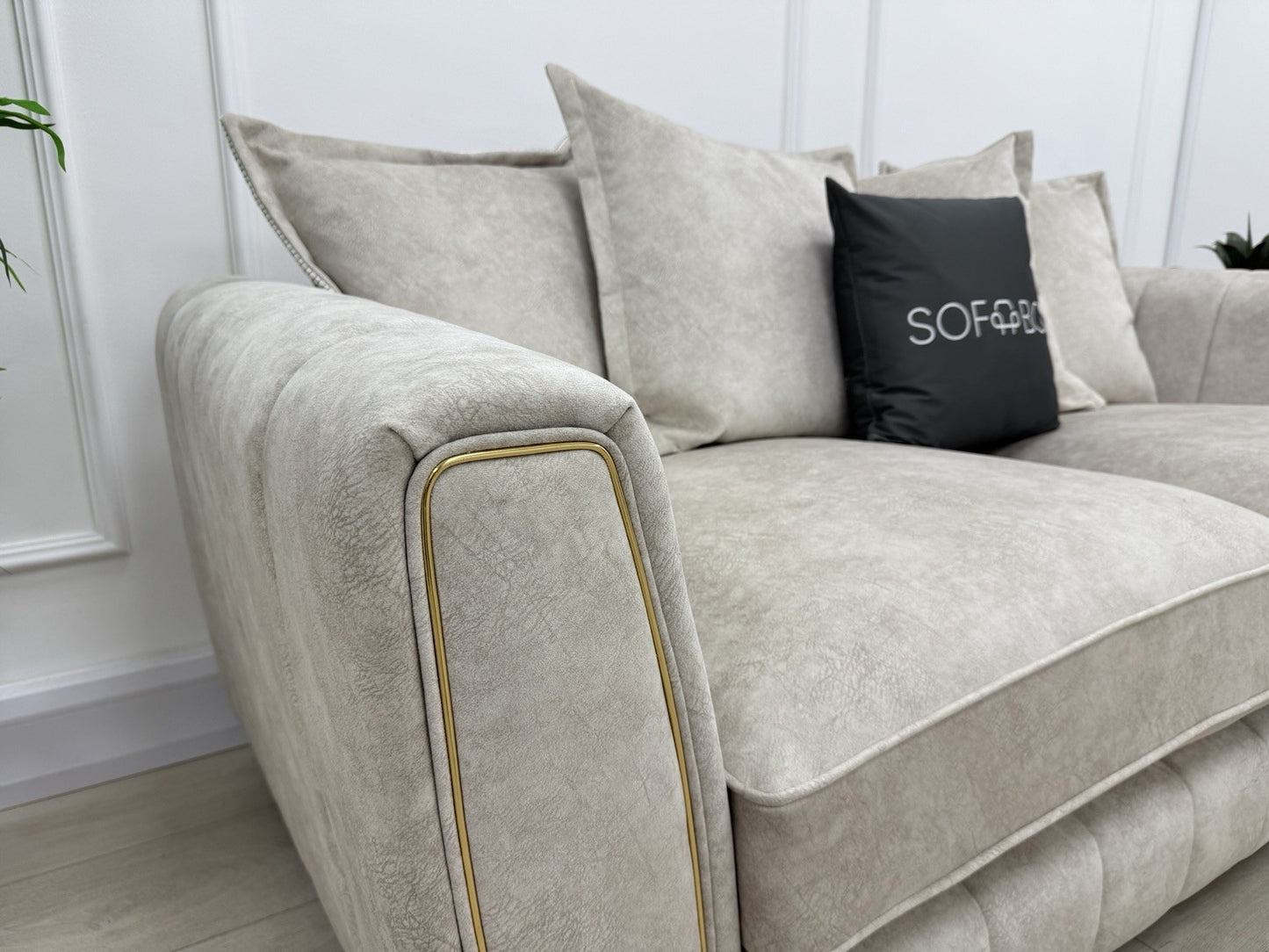 DFS Cherished Pillow Back 3 Seater Sofa In Cream Combination