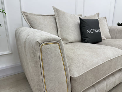 DFS Cherished Pillow Back 3 Seater Sofa In Cream Combination