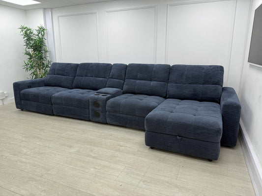 DFS Steller XL Power Chaise Recliner Sofa In Nuova Midnight Fabric