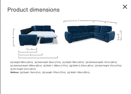 Furniture Village Flex Corner Sofa Bed With Power Recliner & Storage Arms