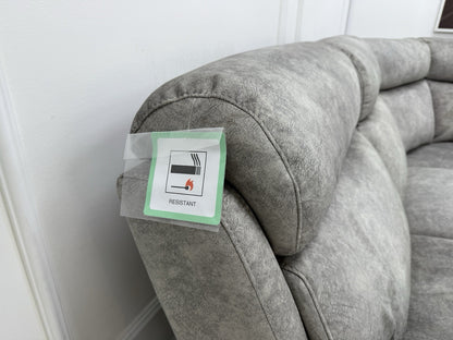 Furniture Village Moreno Power Recliner Corner Sofa & Footstool In Grey