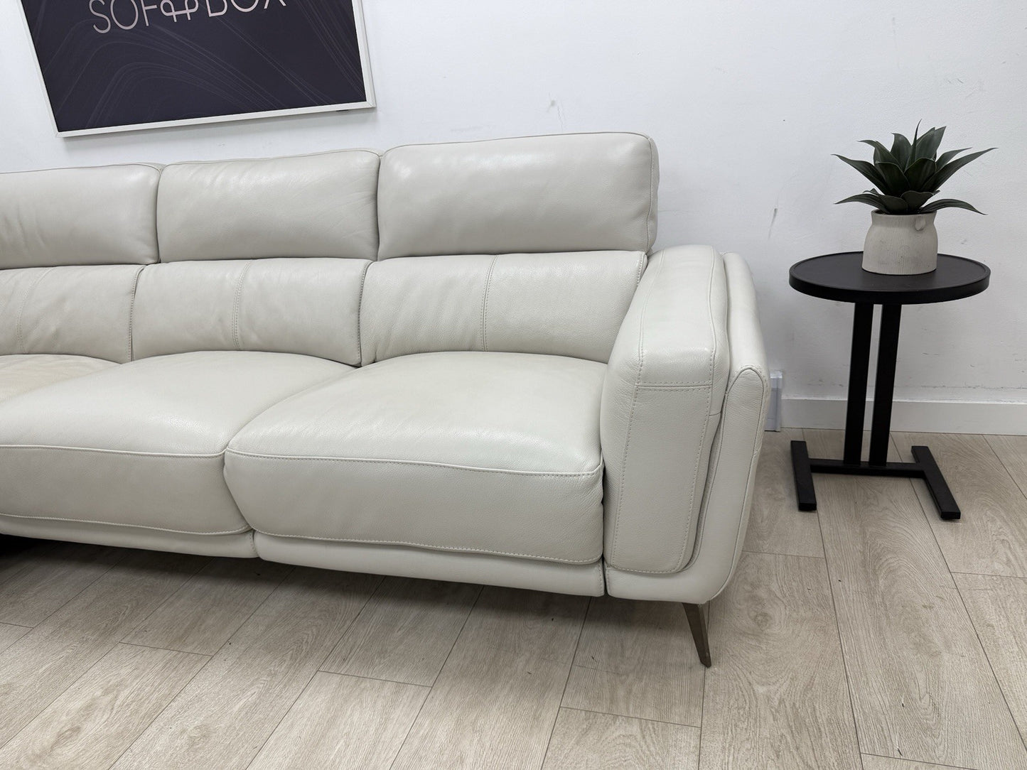 DFS San Antonio Power Recliner Corner Sofa In Fossil Leather