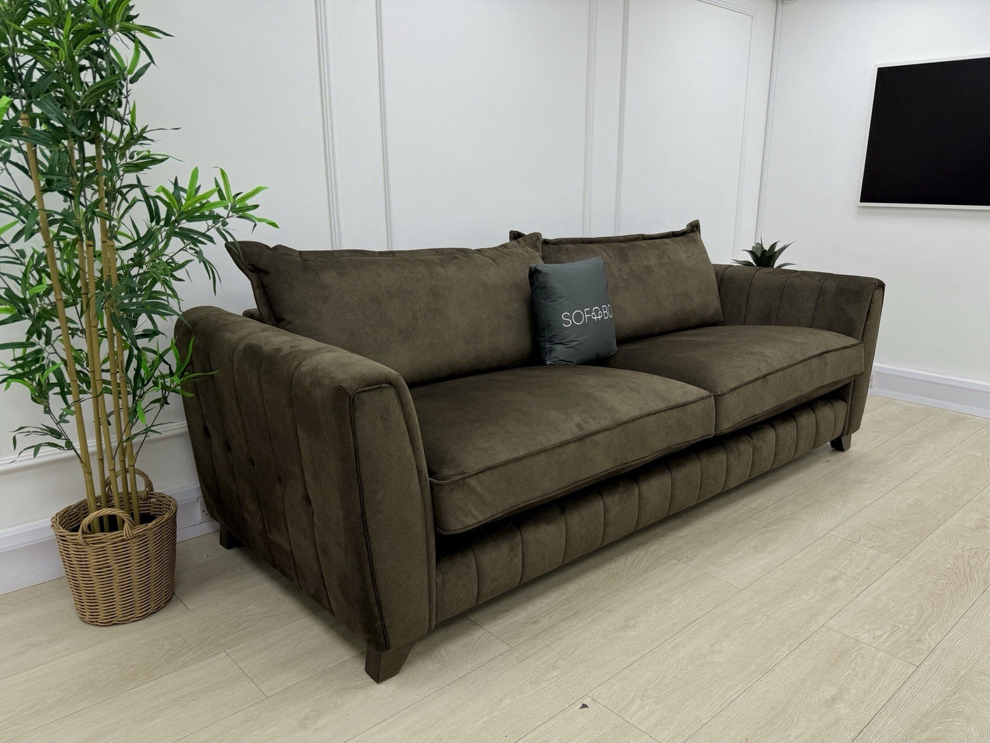 DFS Cherished 4 Seater Sofa In Sage Self Piped Combination