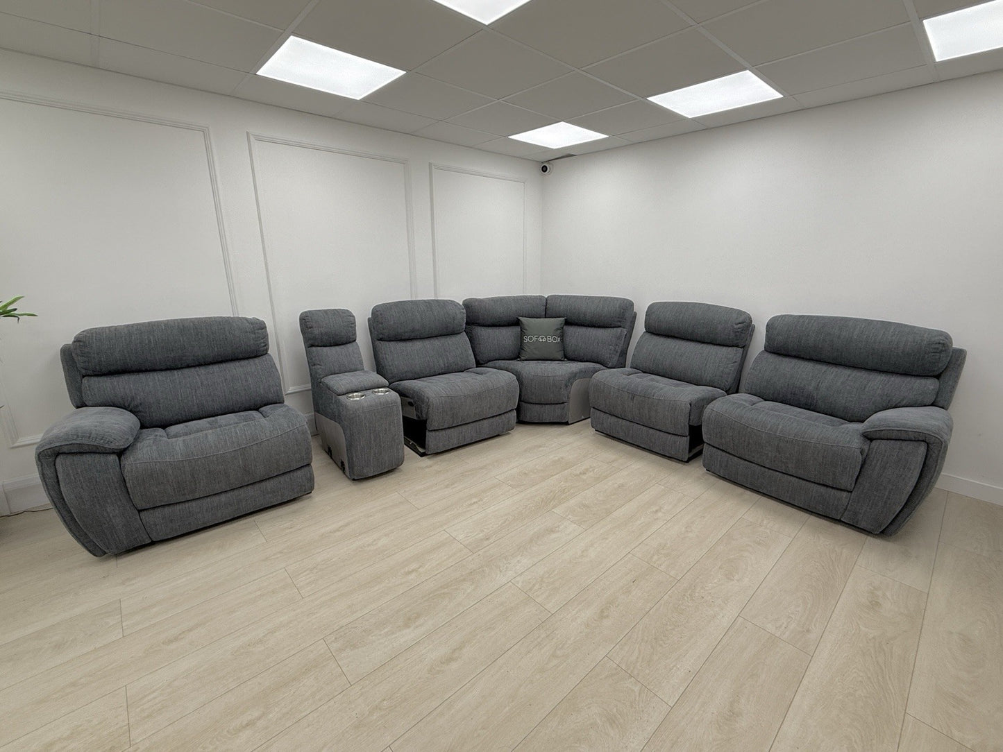 Sofology Radleigh Power Recliner Corner Sofa In Blue