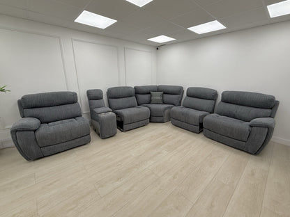 Sofology Radleigh Power Recliner Corner Sofa In Blue