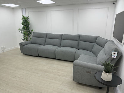 DFS Aussie Power Recliner Corner Sofa In Grey Fabric