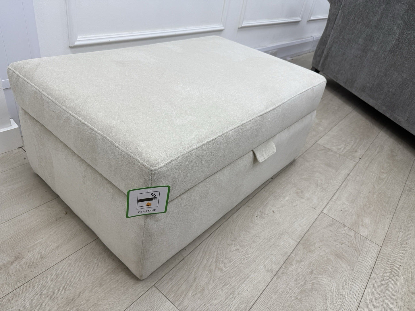 DFS Alani Large Storage Footstool In Cream Fabric