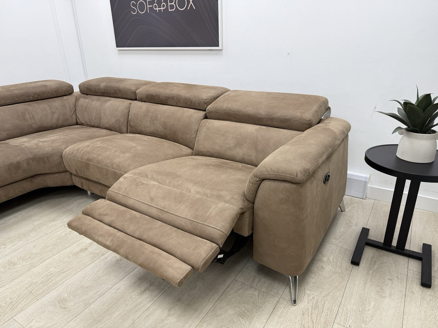 DFS Tahiti Power Recliner Corner Sofa In Arizona Tan Fabric