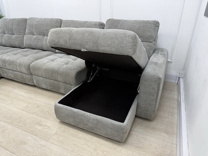 DFS Steller U Shape Power Slider Sofa In Mist Grey