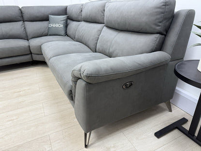 Furniture Village Contempo Power Recliner Corner Sofa In Charcoal Grey