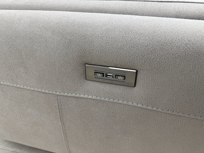 DFS San Mateo Power Recliner Armchair In Pewter Fabric