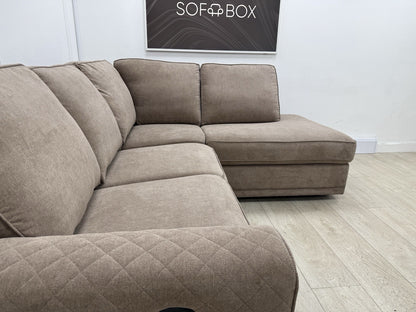 DFS Orka Manual Recliner Corner Sofa In Mocha Fabric