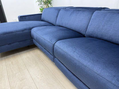 John Lewis Gradient LHF Chaise Power Recliner Sofa In Navy Chenille