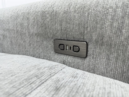 DFS Steller Motion Recliner L Shape Sofa In Mist Grey