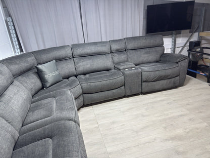 Harvey's Brooklyn Power Corner Recliner Sofa In Charcoal