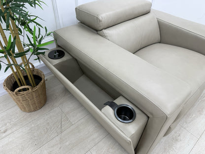 DFS Wander Power Recliner Chair In Taupe Leather