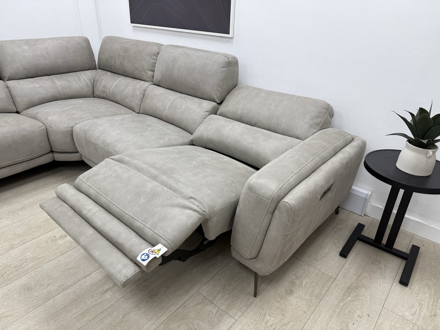 DFS San Mateo Power Recliner Corner Sofa In Misty Arizona Fabric
