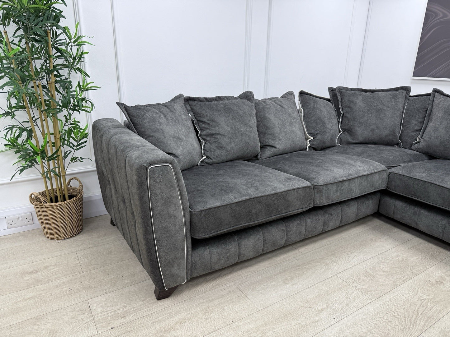 DFS Cherished Corner Sofa In Charcoal Combination