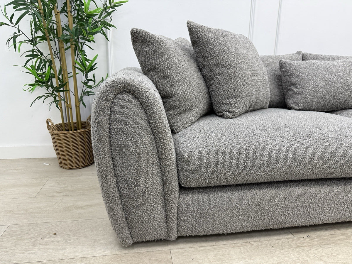 Sofology Marble Arch 4 Seater Split Sofa In Grey Boucle Fabric